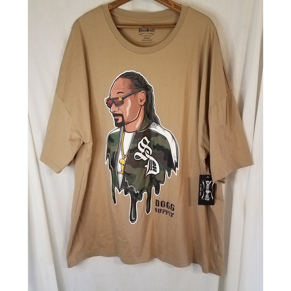 Dogg Supply Size 2 XL Tan Snoop Dogg Short Sleeve Oversize T-Shirt‎ NWT
